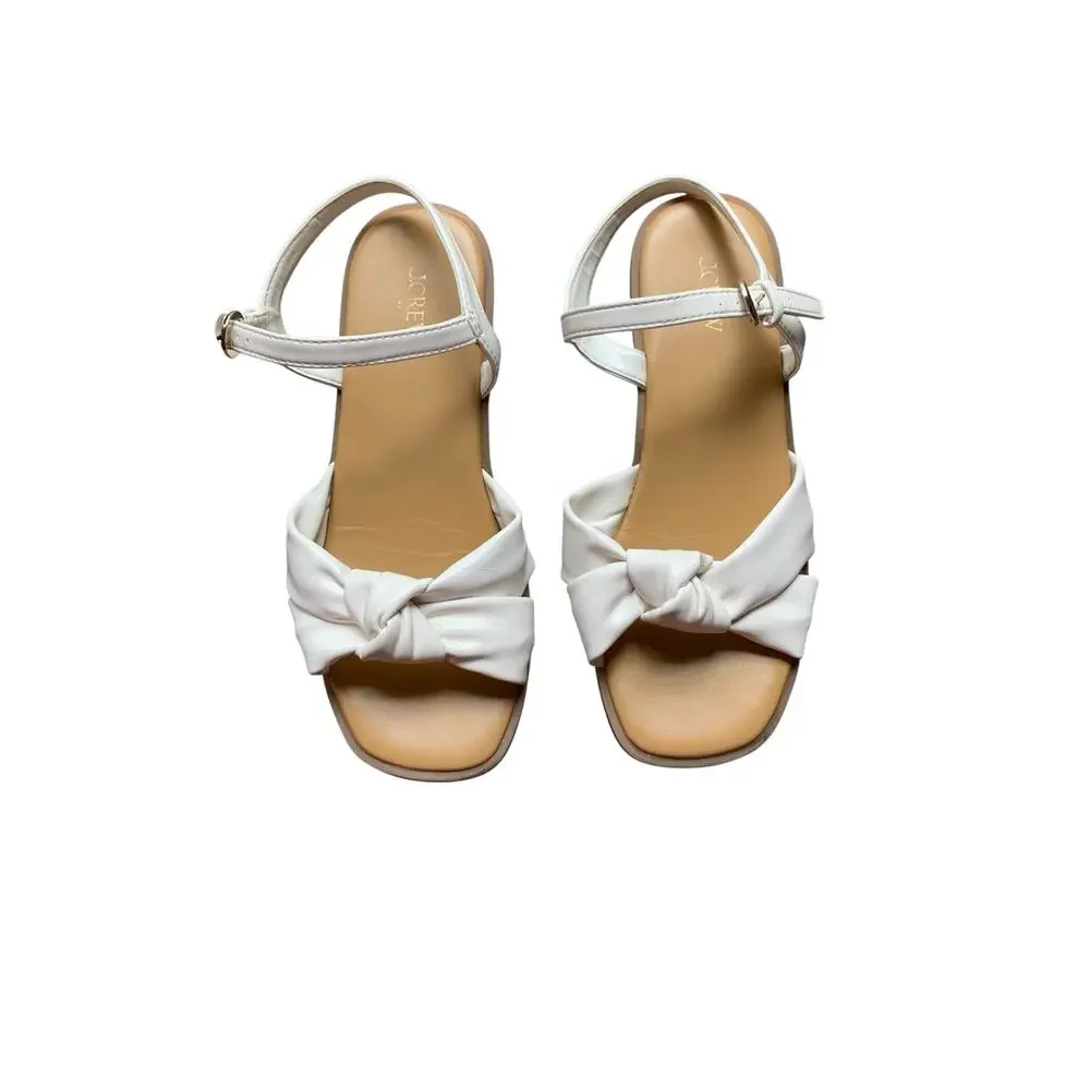 J Crew White Knotted Sandals - Big Kid size 3